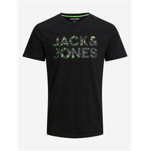 Černé pánské tričko Jack & Jones Neon Pop