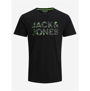 Černé pánské tričko Jack & Jones Neon Pop