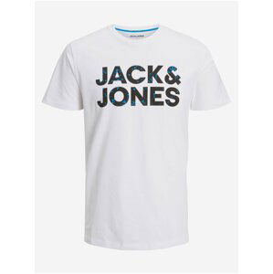 Bílé pánské tričko Jack & Jones Neon Pop