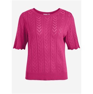 Tmavě růžové dámské vzorované tričko VILA Shelley