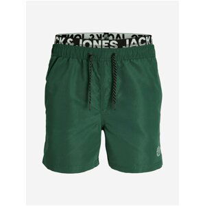 Tmavě zelené pánské plavky Jack & Jones Fiji