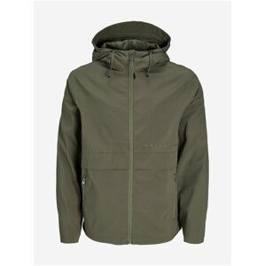 Khaki pánská lehká bunda s kapucí Jack & Jones Copenhagen