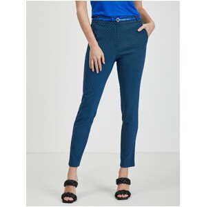 Černo-modré dámské vzorované kalhoty ORSAY