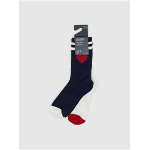 Sada dvou párů dámských ponožek v bílé a tmavě modré barvě GAP
