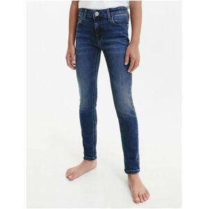 Tmavě modré holčičí skinny fit džíny Calvin Klein