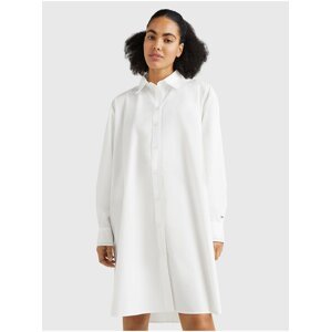 Bílé dámské oversize košilové šaty Tommy Hilfiger