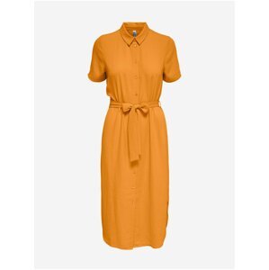 Oranžové dámské košilové midi šaty JDY Rachel
