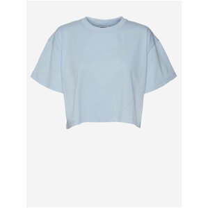 Světle modré crop top tričko Noisy May Alena