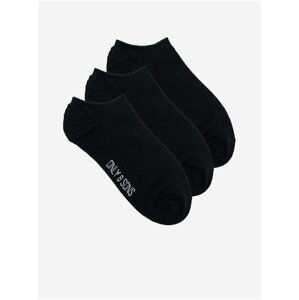Sada tří párů pánských ponožek v černé barvě ONLY & SONS Finch