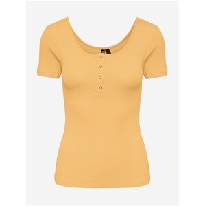 Žluté dámské tričko Pieces Kitte