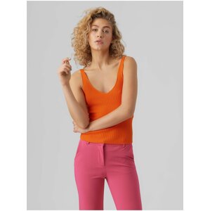 Oranžové dámské žebrované basic tílko VERO MODA Glory