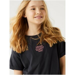 Tmavě šedé holčičí tričko Marks & Spencer