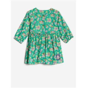 Šaty s květovaným potiskem (0–3 roky) Marks & Spencer zelená