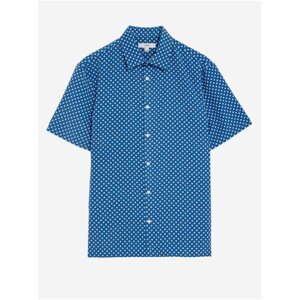 Modrá pánská vzorovaná košile s krátkým rukávem Marks & Spencer