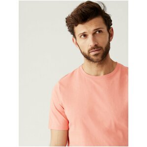 Meruňkové pánské bavlněné basic tričko Marks & Spencer