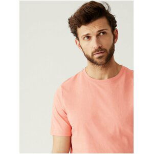 Meruňkové pánské bavlněné basic tričko Marks & Spencer