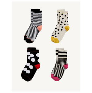 Sada čtyř párů dámských barevných ponožek Marks & Spencer
