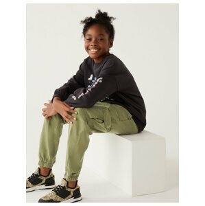 Kapsáčové kalhoty, ze směsi bavlny (6–16 let) Marks & Spencer zelená