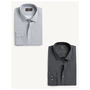 Košile klasického střihu s krátkým rukávem, 2 ks Marks & Spencer černá