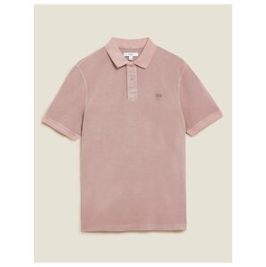 Růžové pánské bavlněné polo tričko Marks & Spencer