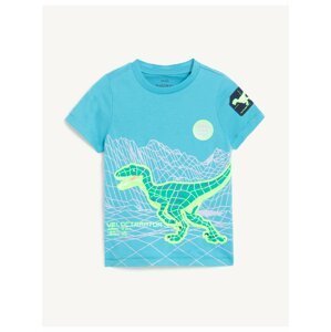 Zeleno-modré klučičí bavlněné tričko s motivem dinosaura Marks & Spencer