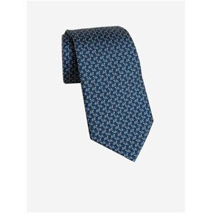 Tmavě modrá hedvábná kravata s motivem želv Marks & Spencer