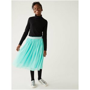 Tyrkysová holčičí tylová midi sukně Marks & Spencer