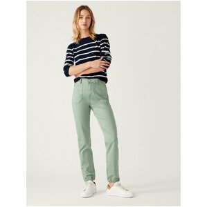 Světle zelené dámské slim fit kalhoty Marks & Spencer