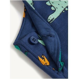 Kalhoty s laclem, motivem dinosaura a vysokým podílem bavlny (0–3 roky) Marks & Spencer námořnická modrá