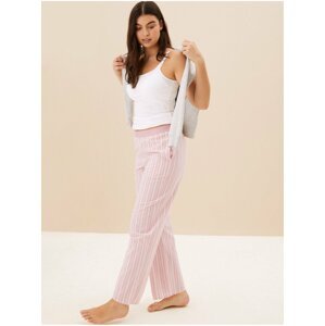 Sada dvou dámských pyžamových kalhot v růžové a krémové barvě Marks & Spencer Cool Comfort™