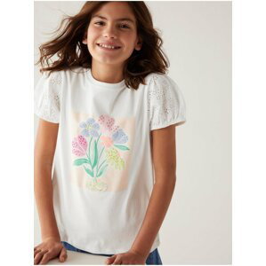 Bílé holčičí tričko Marks & Spencer