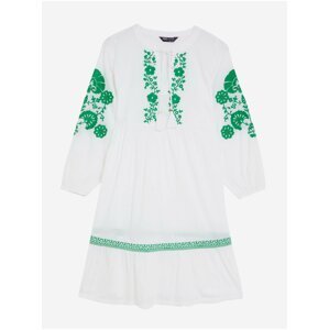 Zeleno-bílé dámské květované šaty Marks & Spencer