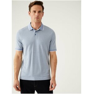 Světle modré pánské polo tričko Marks & Spencer