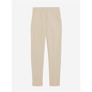 Béžové dámské zkrácené kalhoty s vysokým pasem Marks & Spencer