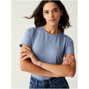 Světle modré dámské basic tričko Marks & Spencer