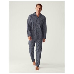 Tmavě šedá pánská vzorovaná pyžamová souprava Marks & Spencer