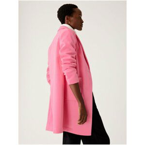 Růžový dámský jednořadový kabátový kardigan Marks & Spencer