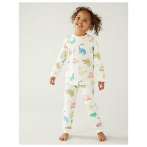 Sada dvou dětských vzorovaných pyžamových souprav v bílé barvě Marks & Spencer