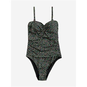 Černé dámské květované jednodílné plavky Marks & Spencer