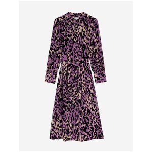 Černo-fialové dámské midi šaty se zvířecím vzorem Marks & Spencer