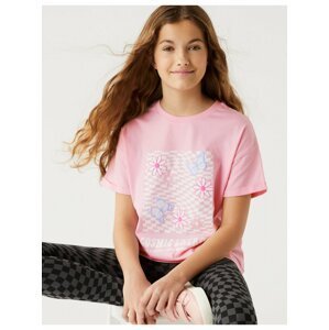 Růžové holčičí tričko Marks & Spencer