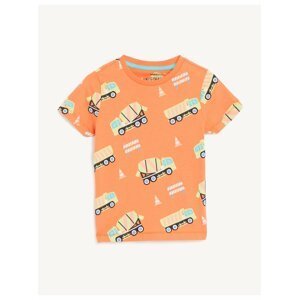 Oranžové klučičí bavlněné tričko s motivem nákladního auta Marks & Spencer