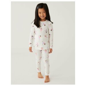 Krémové holčičí pyžamo s motivem baletky Marks & Spencer