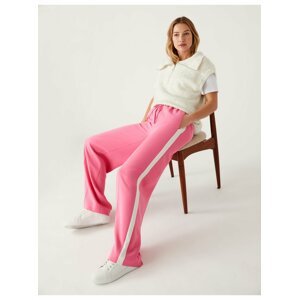 Růžové dámské kalhoty s lampasem Marks & Spencer