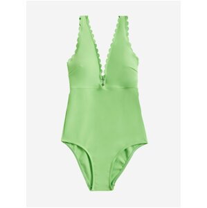 Světle zelené dámské jednodílné plavky Marks & Spencer