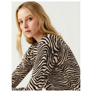 Béžovo-hnědý dámský svetr se zvířecím vzorem Marks & Spencer