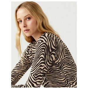 Béžovo-hnědý dámský svetr se zvířecím vzorem Marks & Spencer