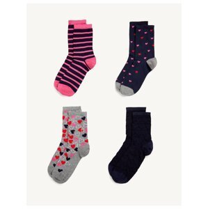 Sada čtyř párů barevných dámských ponožek Marks & Spencer