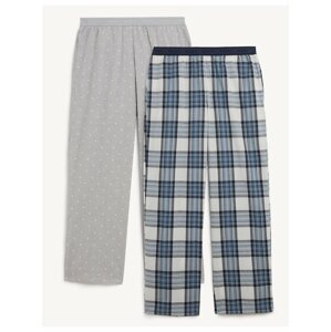 Sada dvou dámských pyžamových kalhot v šedé a modré barvě Marks & Spencer
