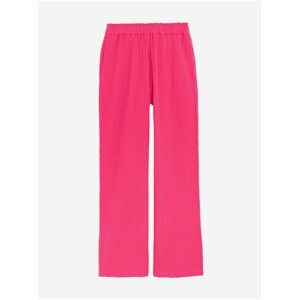 Tmavě růžové dámské široké kalhoty Marks & Spencer